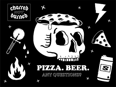 Surly Pizza Upstairs 1 Year Shirt anniversary beer brewery craft beer design flash illustration minneapolis minnesota restaurant skull t shirt vector