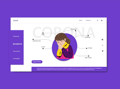 "COVID 19"_ Infographic appicon corona coronavirus covid19 design illustration infographic design infographic elements landing page landing page design minimal prevention symptoms typography ui uidesign uiux ux vector webdesign