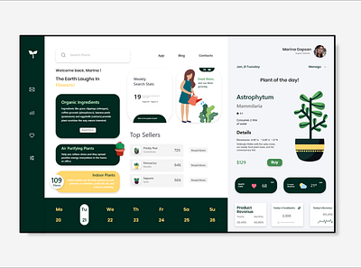 Dashboard_PlantShop dashboad dashboard design dashboard ui design icon illustration minimal plant shop plants quarantine stay safe typography ui uiux vector