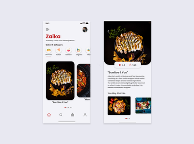 Zaika app app design design food food app food app design food app ui food apps food art icon minimal quarantine typography ui uiux zaika