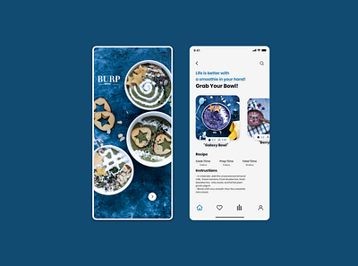 BURP_Bowls app design appicon bowls design drinks fruits illustration minimal quarantine simple smoothie smoothies ui uidesign uiux ux