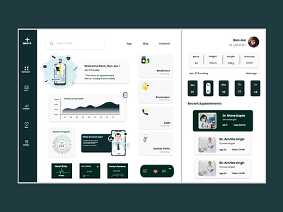 Dashboard_Med-it apollo appointment booking dashboad design doctors illustration medical medical design minimal patients quarantine typography ui uidesign uiux ux web web dashboard web design webdesign