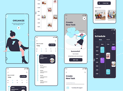 Organize_Add-on screens adobe xd app app design application ui design illustration management app minimal organize quarantine quarantine life task management task management app task manager typography ui uidesign uiux ux vector