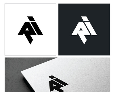 Letter Logo "Ri" black dark design font graphic design illustration letter logo logo design r typography