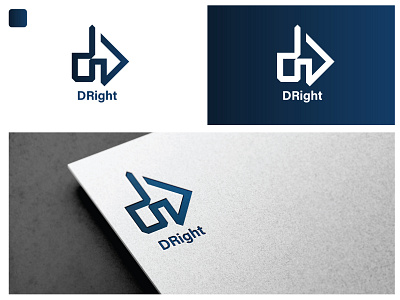 Logo "D-Right" art artist black blue brand branding d dark design font graphic design illustration letter logo right ui