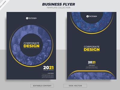 Business Flyer Template Elegan black branding dark design font graphic design illustration letter logo presentation ui