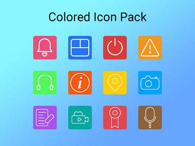 Colored Icon Pack app design flat icon illustration ios minimal ui ux vector