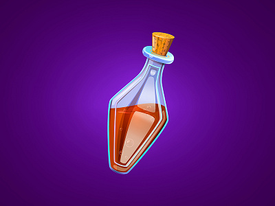 Love potion speedpaint bottle glass illustration love potion process purple red spell texture timelapse