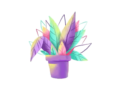 Plant candy color in Procreate illustration leaves mint nature pink plant procreate purple speed paint time lapse yellow
