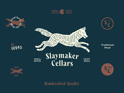 Slaymaker Cellars Identity badge design branding clean design identity illustration logo minimal typography vector