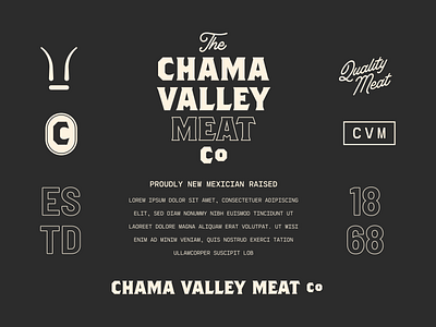 Chama valley Meats Identity badge logo brand branding clean design identity illustrator logo minimal typography