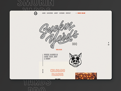 Smokin' Yards BBQ Website Design badge design branding clean design identity logo minimal typography ui website website design