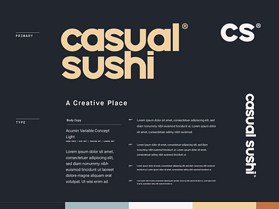 Casual Sushi Branding branding clean design identity illustrator layout logo minimal typography vector