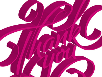 Thank you! 3d pink print text thanks type