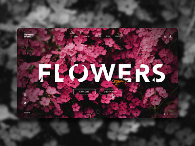 A Flowers Website Concept adobe photoshop branding concept landing page manipulation minimalistic typography ui