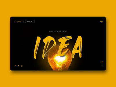 Everything begins with an idea 💡 adobe photoshop concept design landing page manipulation minimalistic typography ui