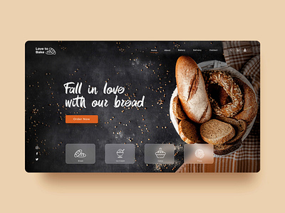 Bakery landing page design adobe photoshop adobexd bakery banner concept icon landing page manipulation typography ui uidesign ux webdesign