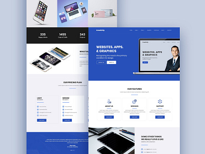 Creativity – Agency Website Template app branding cloud gif identity illustration interaction mountains site typography web