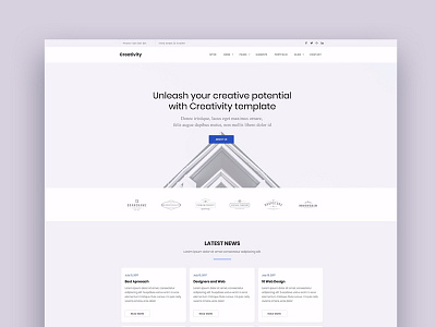 Creativity – Agency Website Template app branding identity illustration interaction landing page responsive retina site typography web