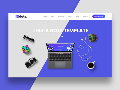 Dots – Business Website Template agency app application bussines clean corporate digital flat icons minimal travel ui