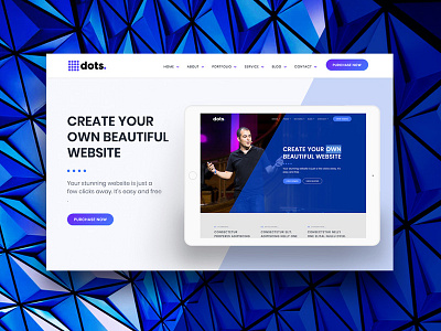 Dots – Business Website Template agency app application bussines clean corporate digital flat icons minimal travel ui