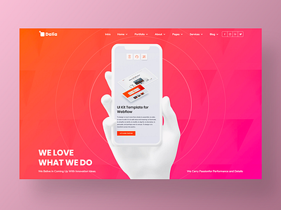 Dalia – UI Kit Website Template agency app branding corporate design gradient homepage illustration interaction interface landing layout minimal page site typography ui ux web website