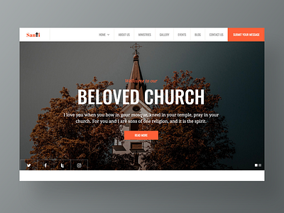 Santi – Church Website Template agency app challenge character design christmas church corporate design faith homepage landing site typography ui ux web website