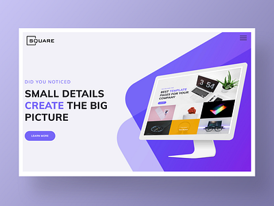 Square – Business Website Template agency app clean corporate design homepage identity interaction kit landing logo minimal site studio typography ui ux web web design website