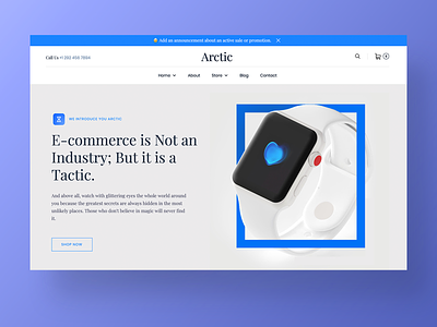 Arctic – Ecommerce Website agency app branding corporate design interaction landing minimal page sale shop shopify shopping site ui ux watches web website