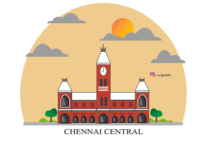 Chennai Central Railway Station animation app branding design icon identity illustration logo minimal vector website