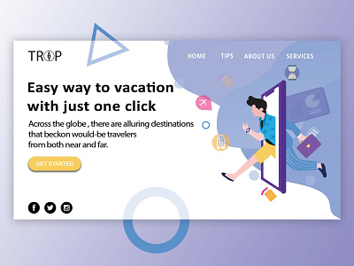 Trip Landing Page adobe illustrator photoshop