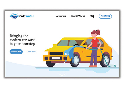 Car wash web page design concept