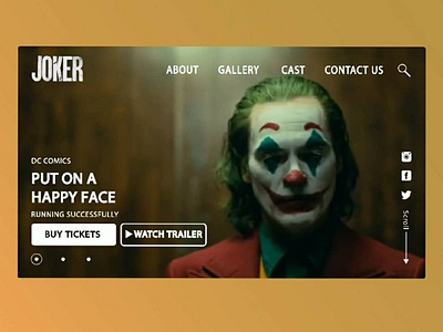 Joker ticket sales web page design concept