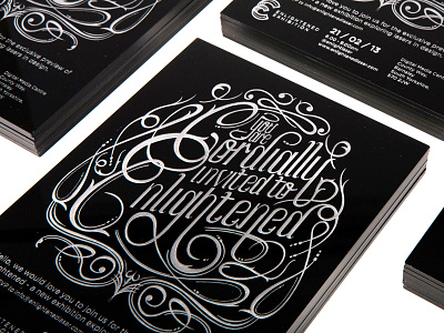 Enlightened Exhibition Invitations calligraphy graphic design illustration lasers lettering script type design typography