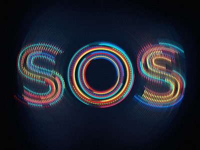 SOS colourful kyle wilkinson light lights rainbow sos type typography