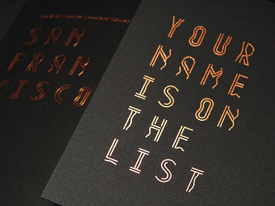 The Art Directors Club alphabet alphabet art directors club copper foil font design letter design lettering nyc type