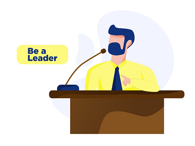 Public Speaking Flat Character character flat flat design lead leader minimal motivation