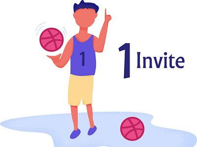 1 Dribbble Invite character draft dribbble giveaway illustration invitation invite welcome