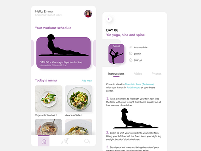 Daily Workouts app app clean fitness mobile app mobile ui ui uidesign ux workout yoga