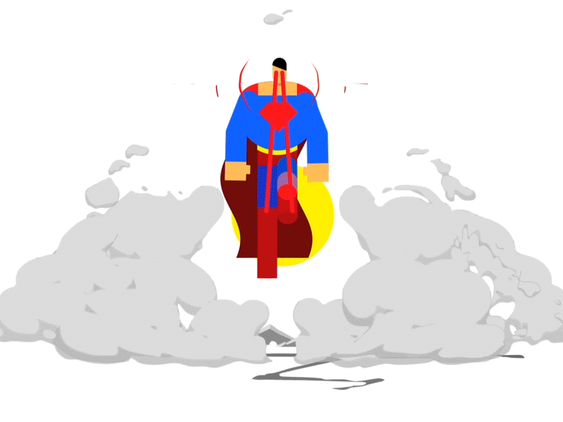 SUPERMAN 2d after effects animation cell shading character comic dc frame loop motion superhero vector