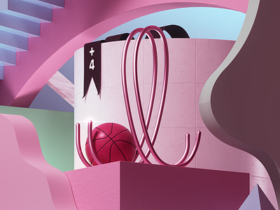 DRIBBBLE INVITATION 3d abstract art brand design dribbble logo render