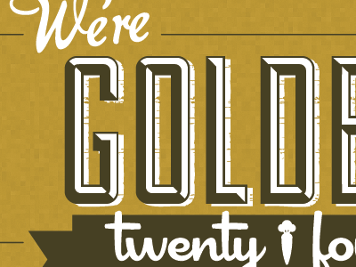 We're golden (mockup) chaka golden postcard type were golden