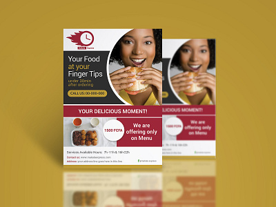 Your Food At Your Finger Tips ad advertise advertisement branding card delicious design fab flyer flyer flyer design flyers food illustration post card