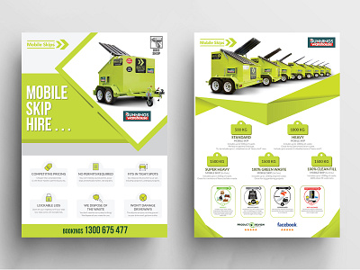 Mobile Skip Hire ad advertise advertisement branding card design fab flyer flyer flyer design flyers illustration post card