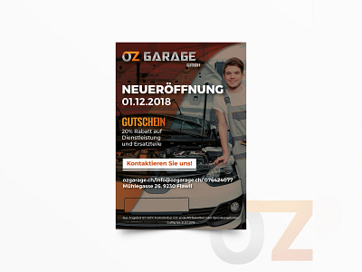 OZ Garage ad advertise advertisement branding card design fab flyer flyer flyer design flyers illustration post card