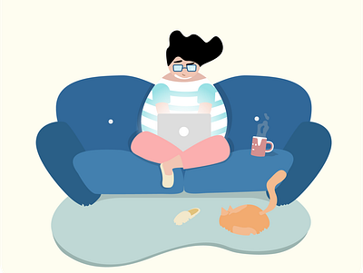 Sunday Mood 2d caracter chill couch illustration illustrator