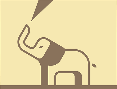 Elephant brown elephant illustration shape yellow