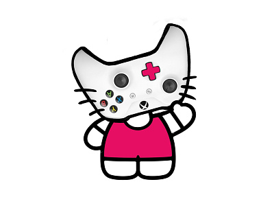 Hello Kitty Xbox art design hello kitty illustration mixed media xbox xboxone