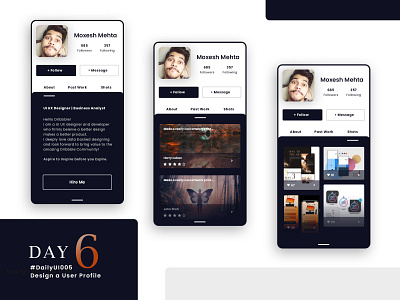 Moxesh Mehta | Daily UI 06 | User Profile