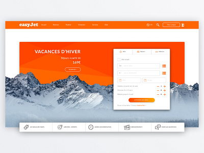 [UX/UI Design] Easyjet Redesign branding design easyjet figma homepage landing page material design orange redesign ui web webdesign